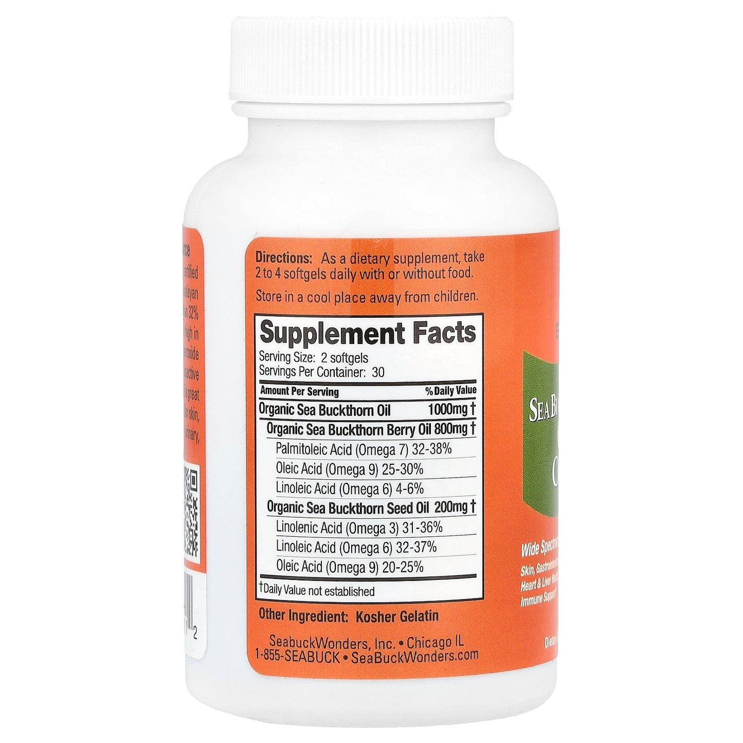 SeaBuckWonders, Omega-7 Complete™, Sea Buckthorn Oil Blend, 60 Softgels (500 mg per Softgel)