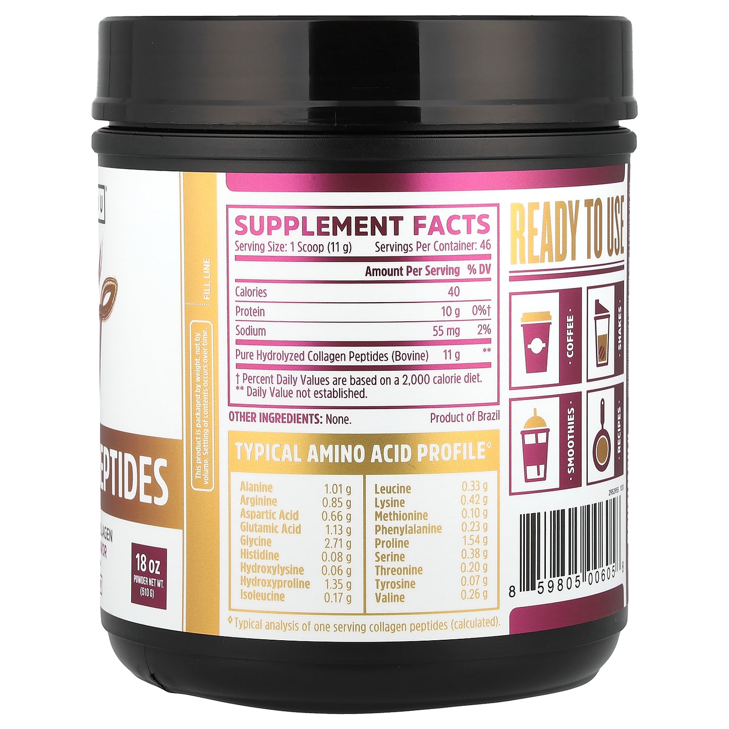 Zhou Nutrition, Collagen Peptides, 18 oz (510 g)