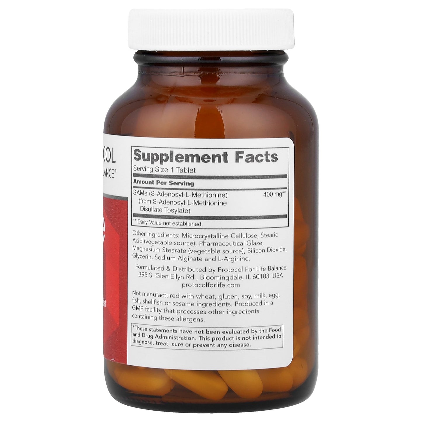 Protocol for Life Balance, SAMe, 400 mg, 60 Tablets