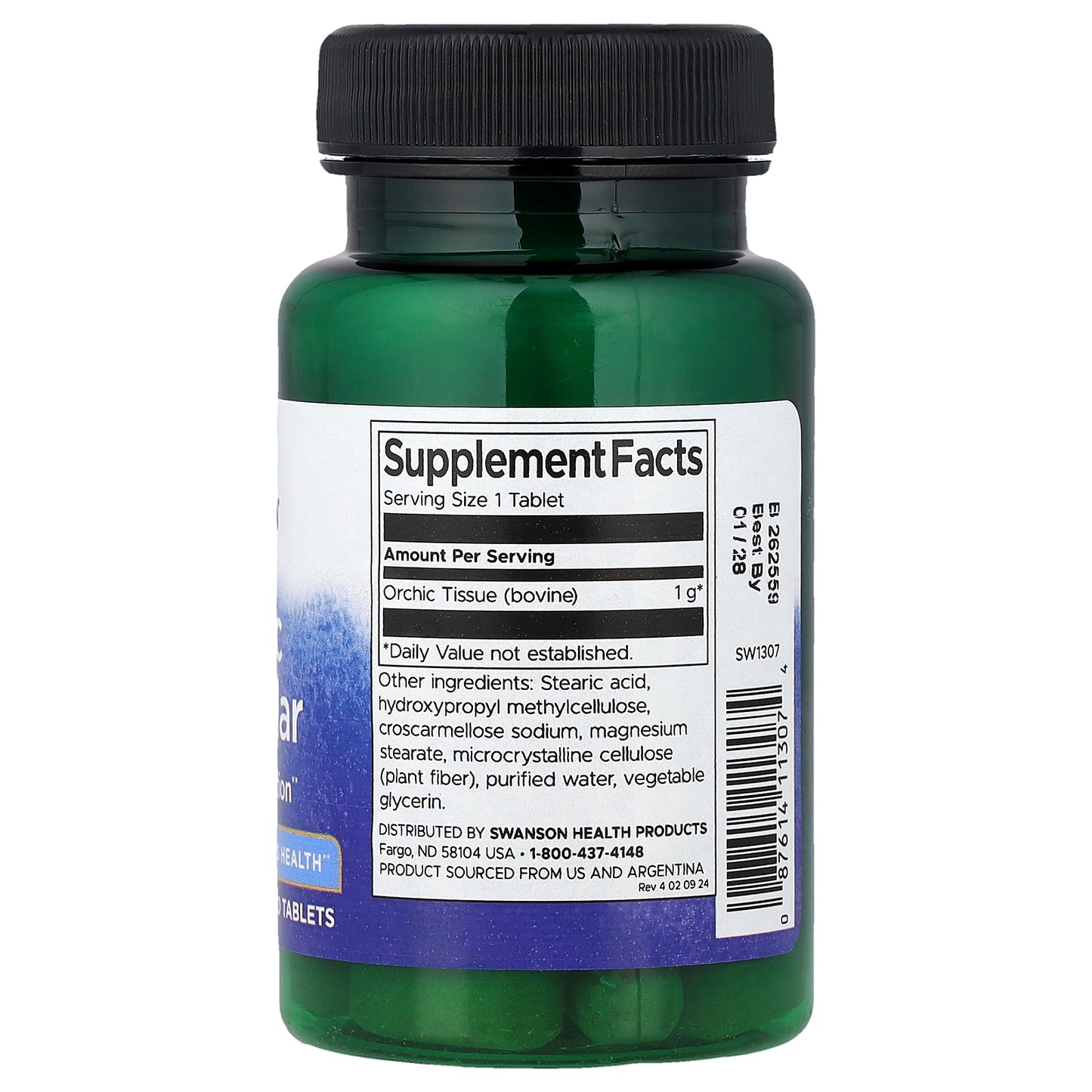 Swanson, Orchic Glandular, Men's Health, 1,000 mg, 30 Tablets