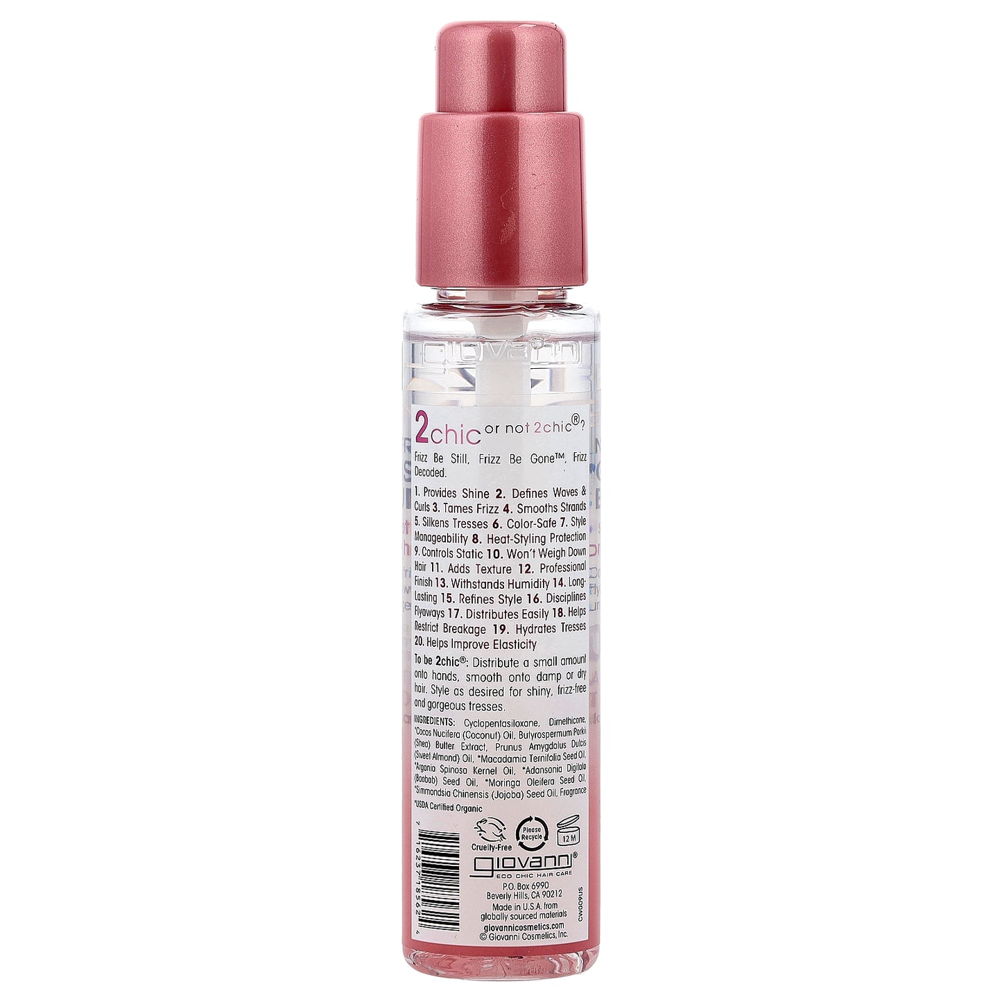 Giovanni, 2chic, Frizz Be Gone™ Anti-Frizz Polishing Serum, Shea Butter + Sweet Almond Oil, 2.75 fl oz (81 ml)