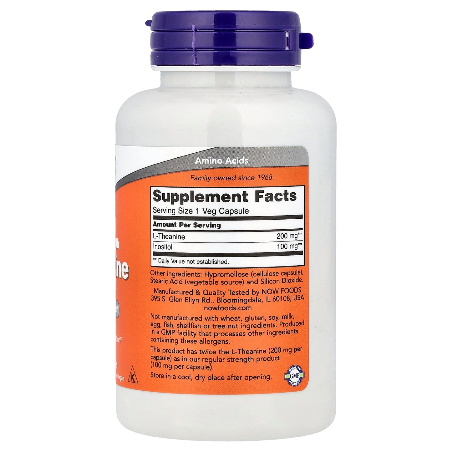 NOW Foods, L-Theanine, 120 Veg Capsules