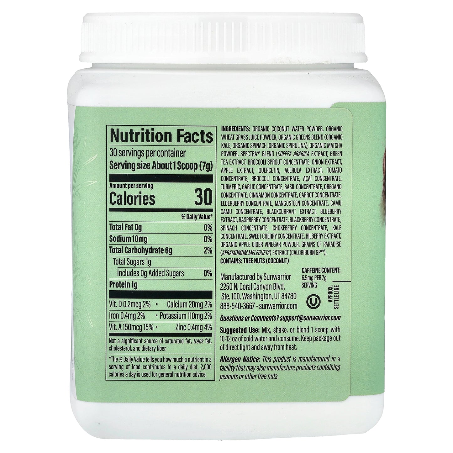 Sunwarrior, Shape, Thermo Greens™, Unflavored, 7.4 oz (210 g)