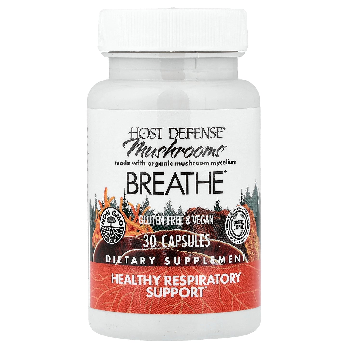 Host Defense, Mushrooms™, Breath, 30 Capsules