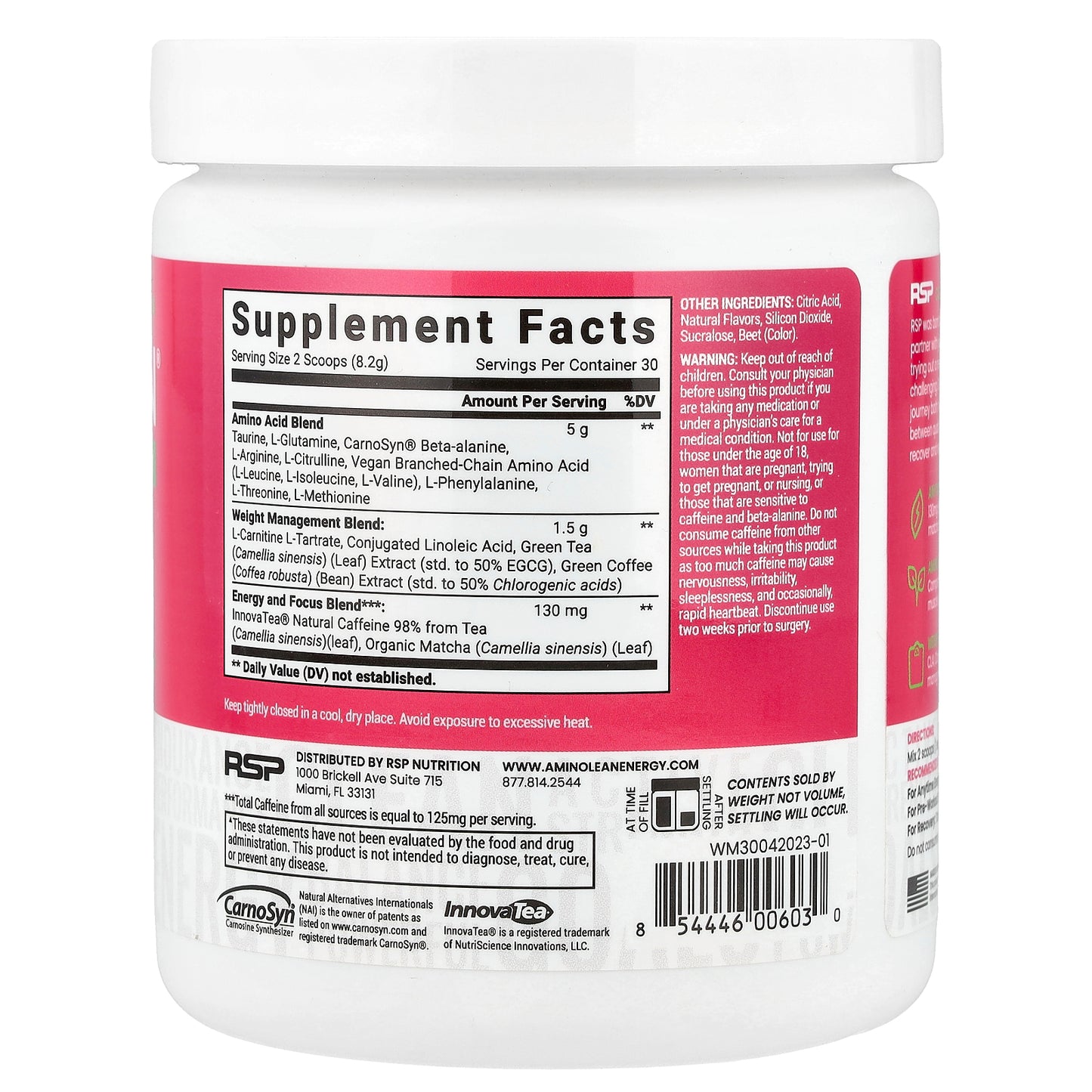 RSP Nutrition, AminoLean® Energy, Watermelon, 8.68 oz (246 g)