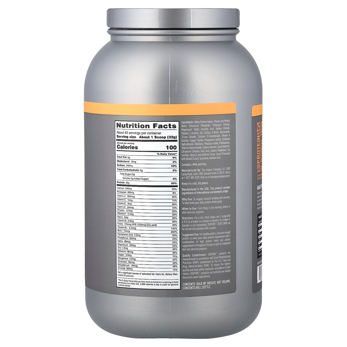 Isopure, Zero Carb Protein Powder, Vanilla Salted Caramel, 3 lb (1.36 kg)