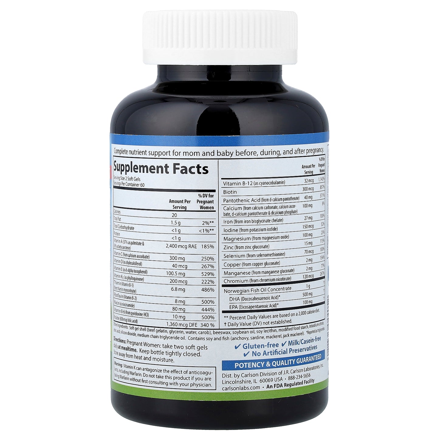Carlson, Prenatal, 120 Soft Gels