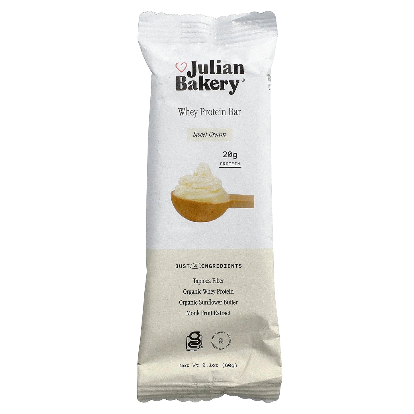 Julian Bakery, Whey Protein Bar, Sweet Cream, 12 Bars, 2.1 oz (60 g) Each