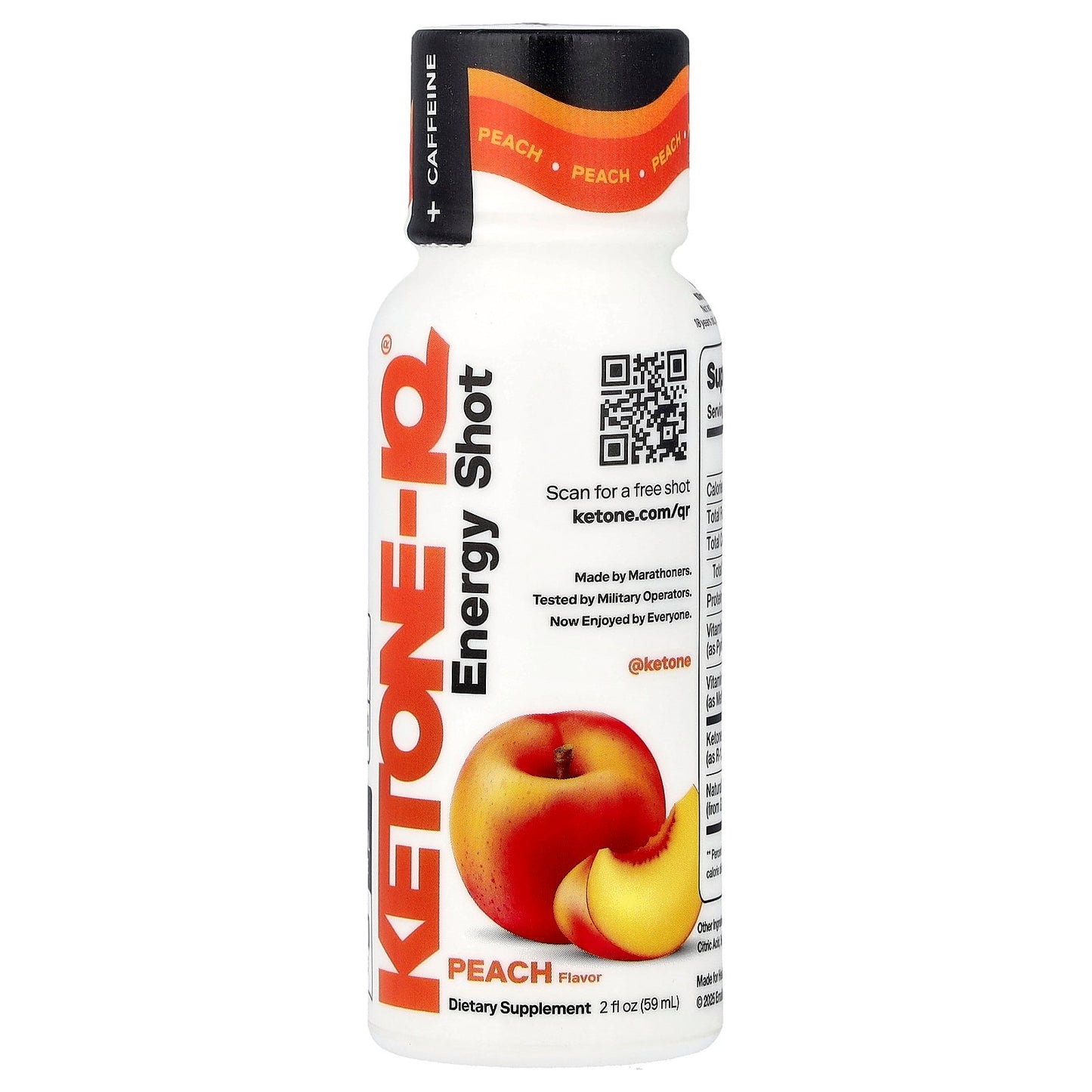 Ketone-IQ, Energy Shot, Peach, 6 Bottles, 2 fl oz (59 ml) Each