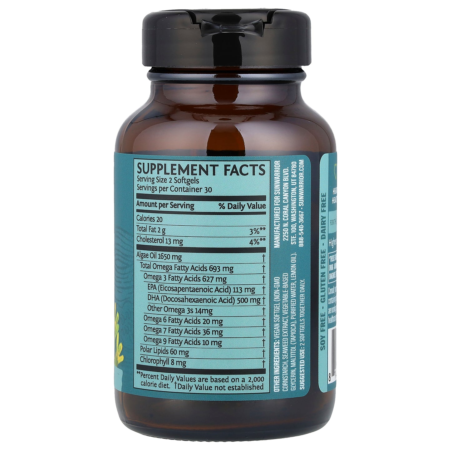 Sunwarrior, Algae-Based Omega-3, Vegan DHA + EPA, 60 Vegan Softgels