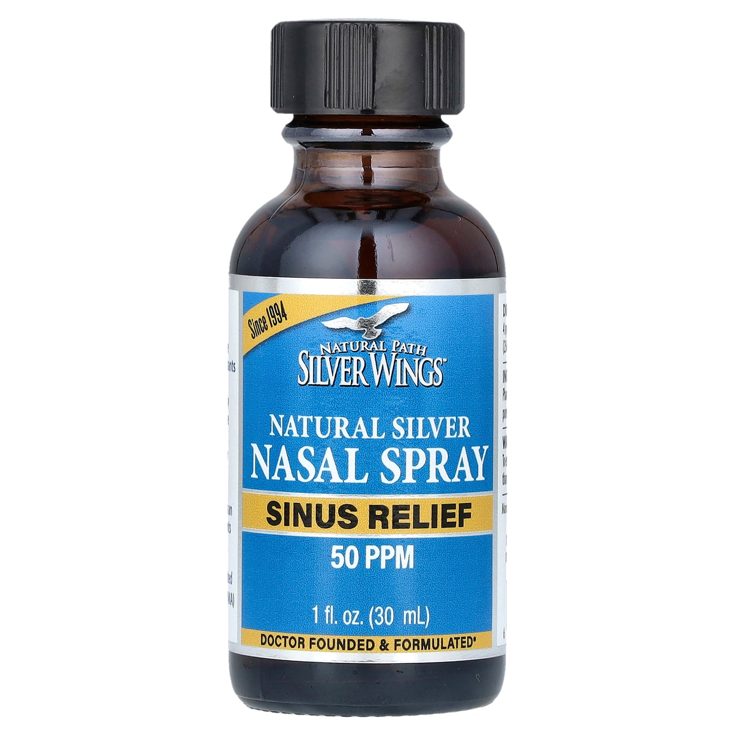 Natural Path Silver Wings, Natural Silver Nasal Spray, Sinus Relief, 50 PPM, 1 fl oz (30 ml)