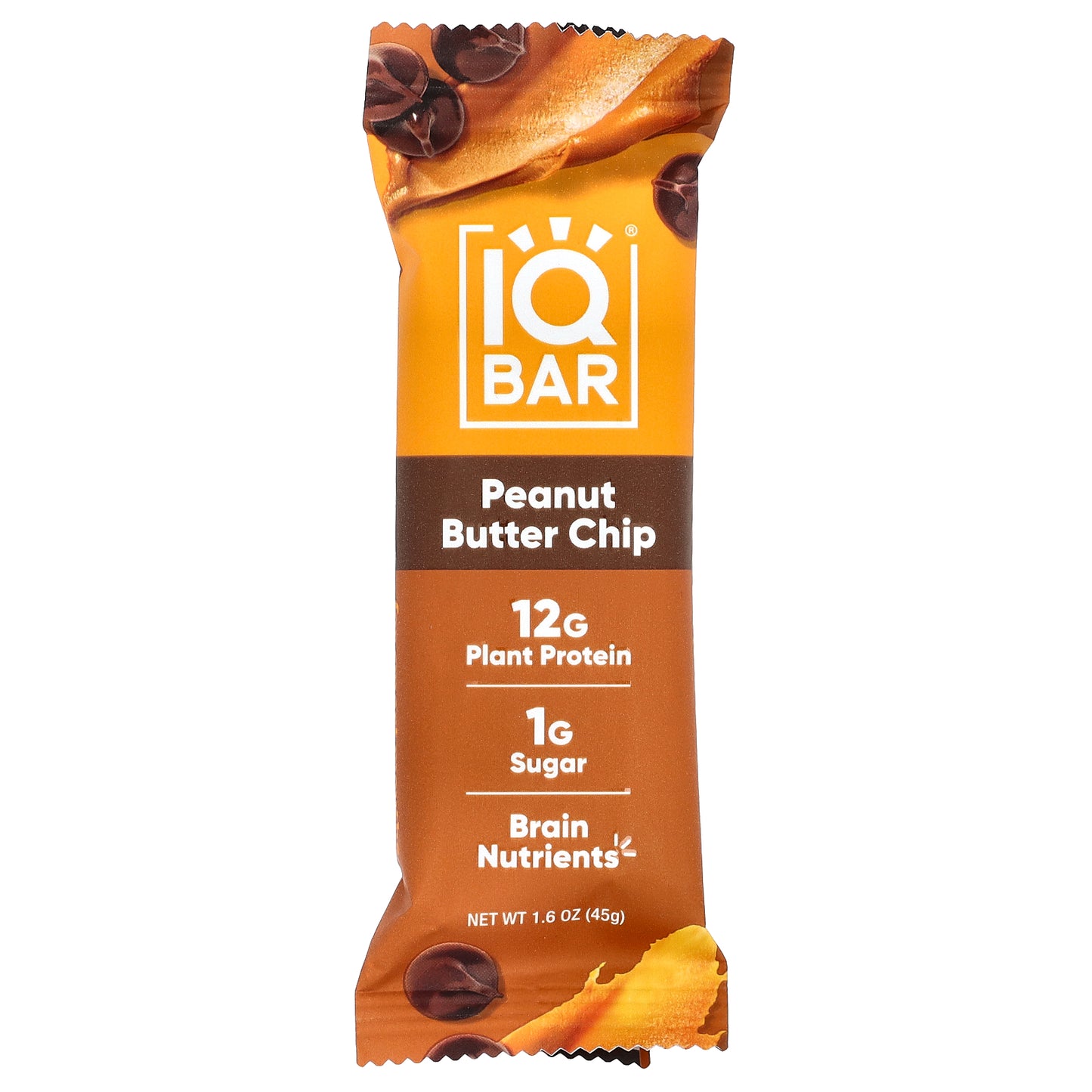 IQBAR, Plant Protein Bar, Peanut Butter Chip, 12 Bars, 1.6 oz (45 g) Each