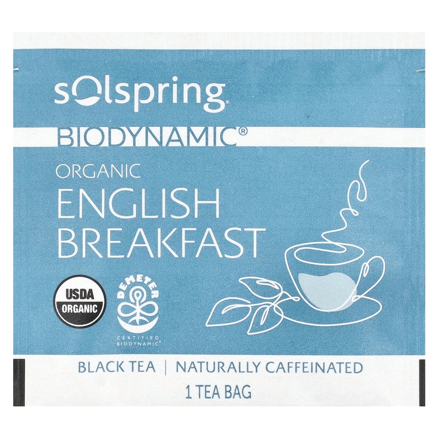 Dr. Mercola, Solspring®, Biodynamic®, Organic Black Tea, English Breakfast, 18 Tea Bags, 1.27 oz (36 g)