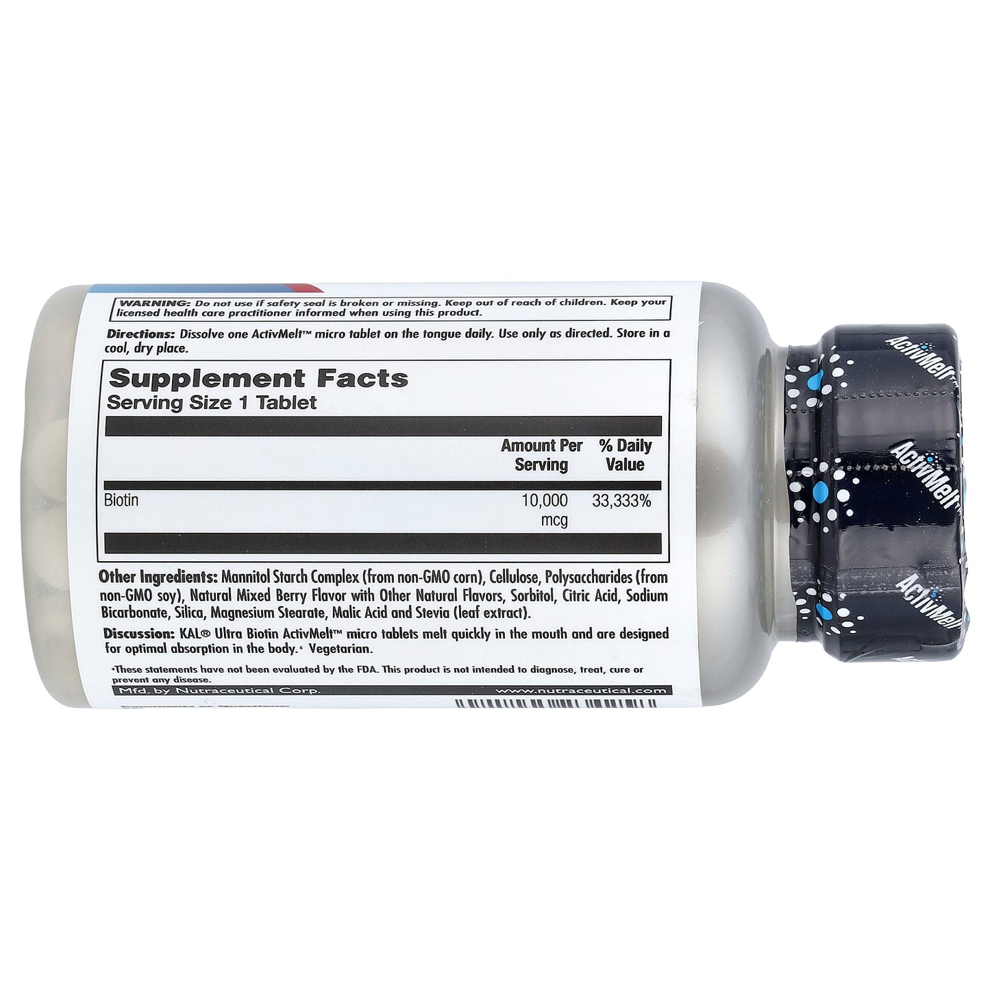 KAL, Ultra Biotin, ActivMelt™, Mixed Berry, 10,000 mcg, 60 Micro Tablets