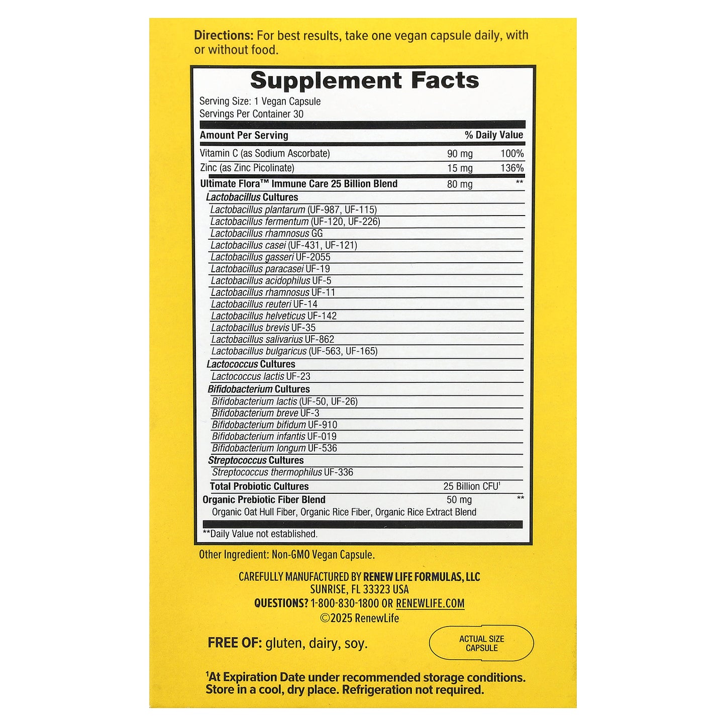 Renew Life, Ulitimate Flora™ Immune Care Probiotic, 30 Vegan Capsules