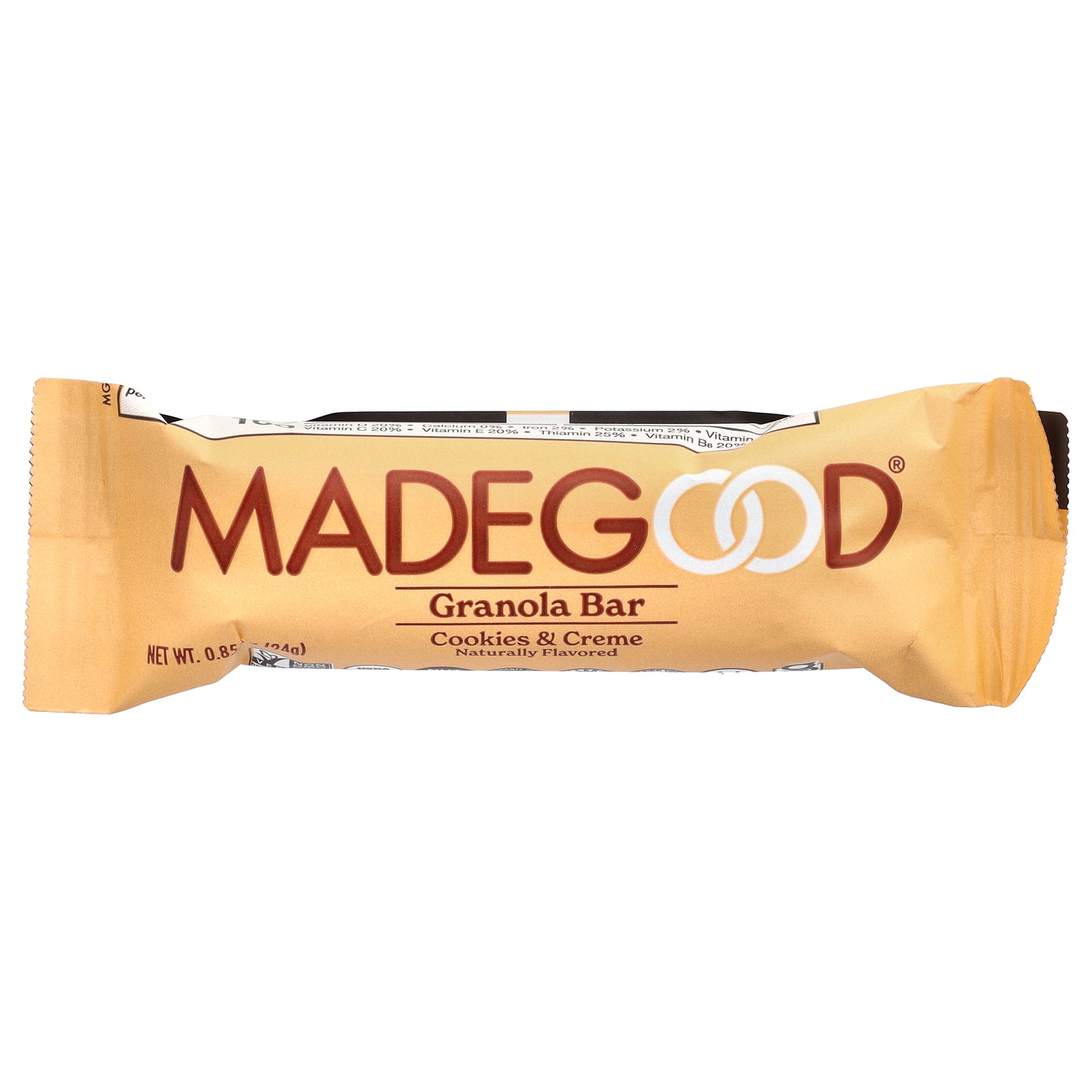 MadeGood, Granola Bars, Cookies & Crème, 6 Bars, 0.85 oz (24 g) Each