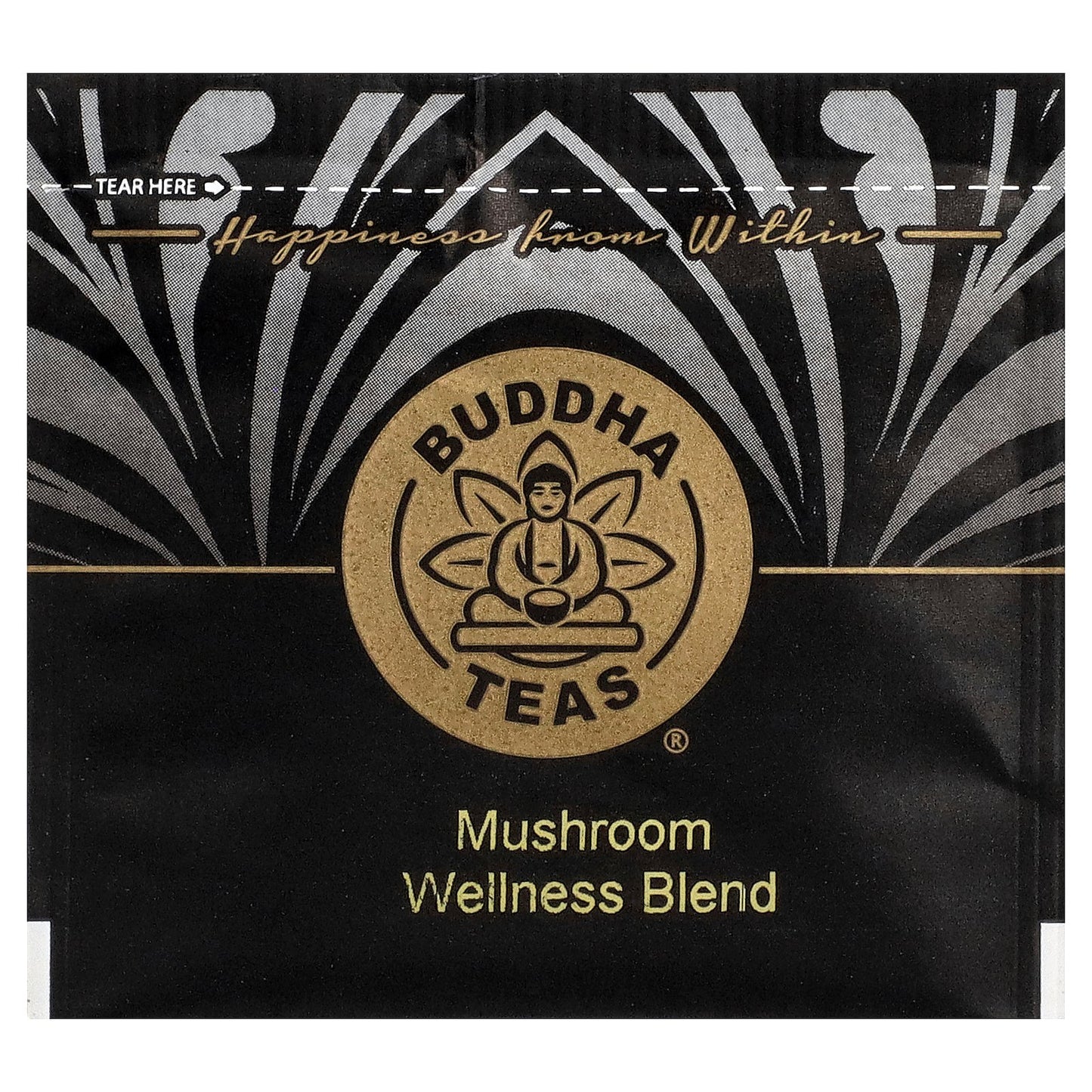 Buddha Teas, Organic Herbal Tea, Mushroom Wellness Blend, Caffeine Free, 18 Tea Bags, 1.27 oz (36 g)