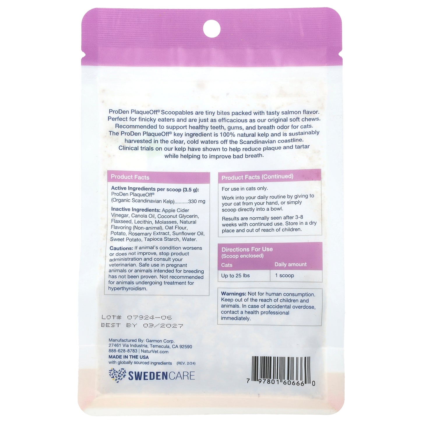 ProDen PlaqueOff® Scoopables, For Cats, Salmon, 5.5 oz (157.5 g)