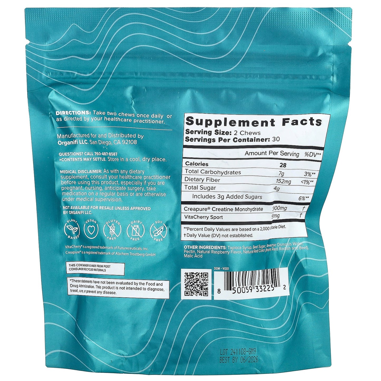 Organifi, Creatine Chews™, Cherry, 60 Gummies