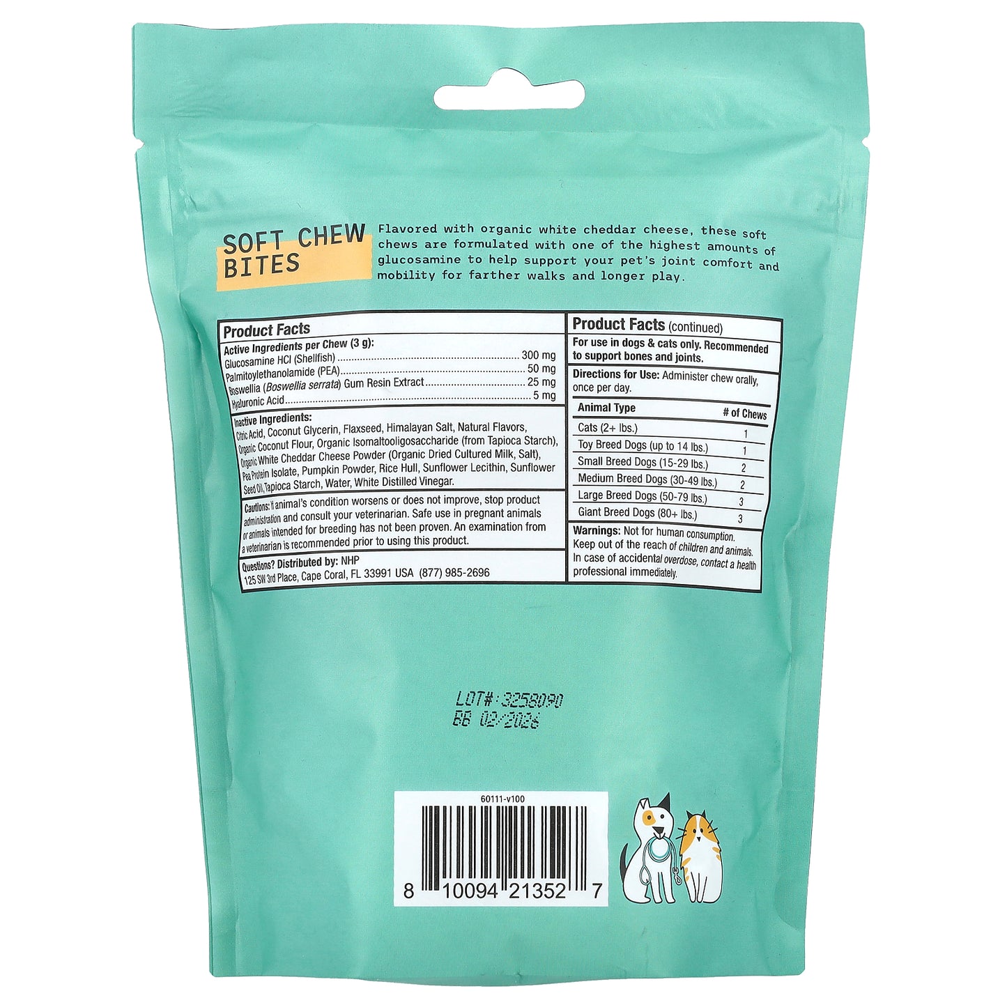 Dr. Mercola, Bark & Whiskers™, Bone & Joint Bites, For Dogs & Cats, White Cheddar, 6.34 oz (180 g)