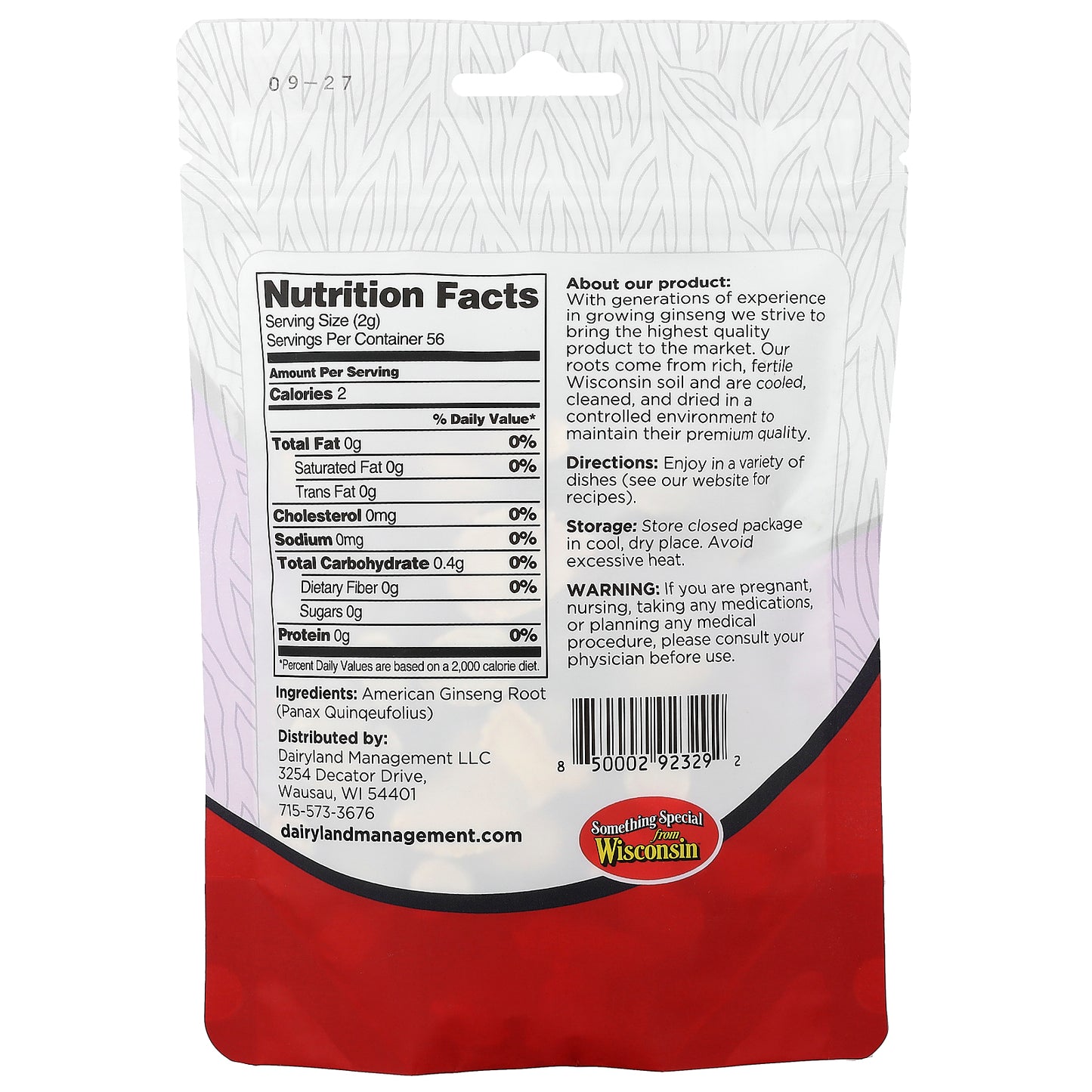 Dairyland Ginseng, American Ginseng Slices, 4 oz