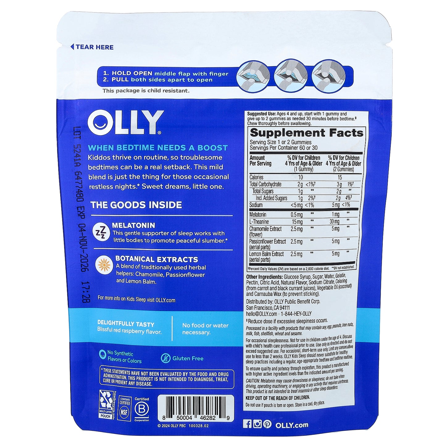 OLLY, Kids Sleep Gummies, Razzzberry, 60 Gummies