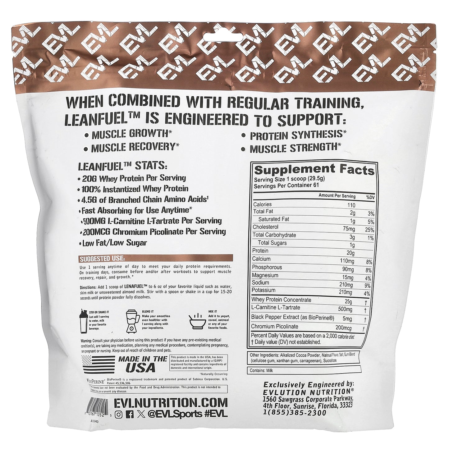 EVLution Nutrition, LeanFuel™, Chocolate, 4 lb (1.81 kg)
