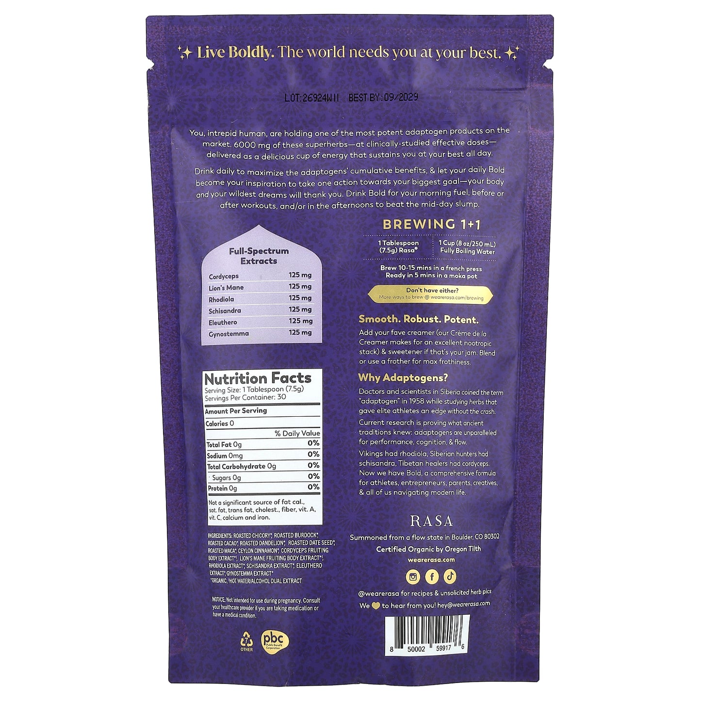 Rasa, Potent Energy Tonic, Bold, 8 oz (226 g)