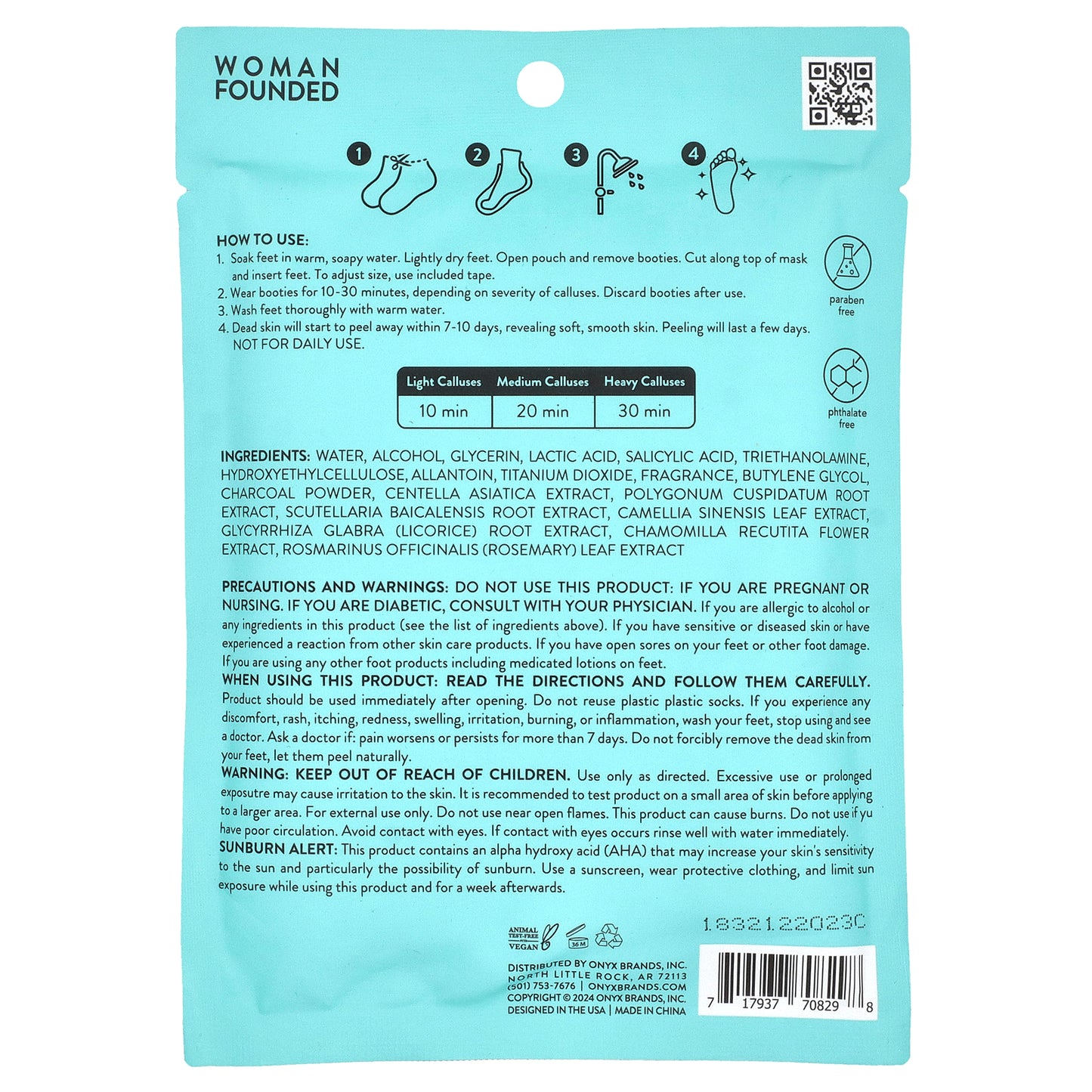 Onyx Professional, Bye-EE Calluses, Peeling Callus Removing Foot Mask, 1 Pair