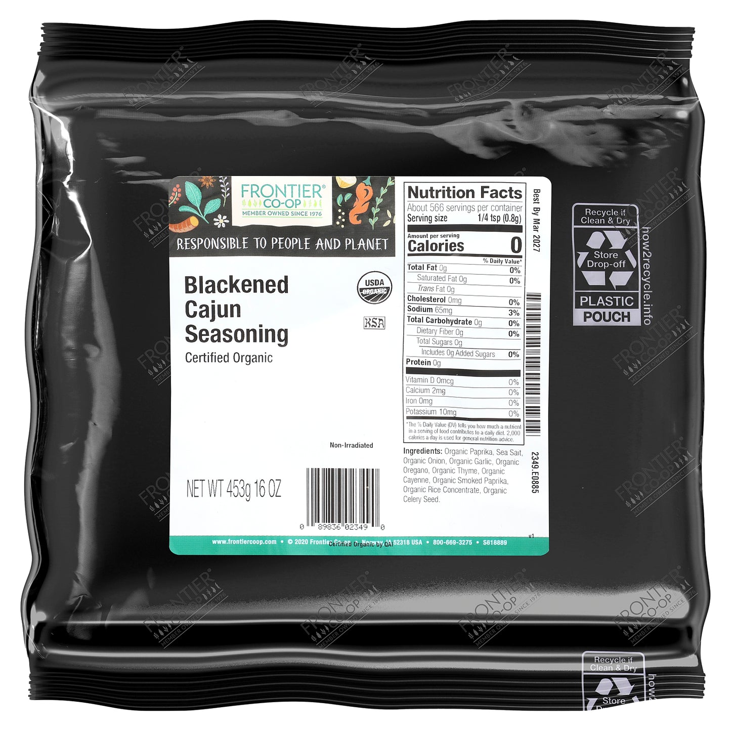 Frontier Co-op, Organic Blackened Cajun Seasoning, 16 oz (453 g)
