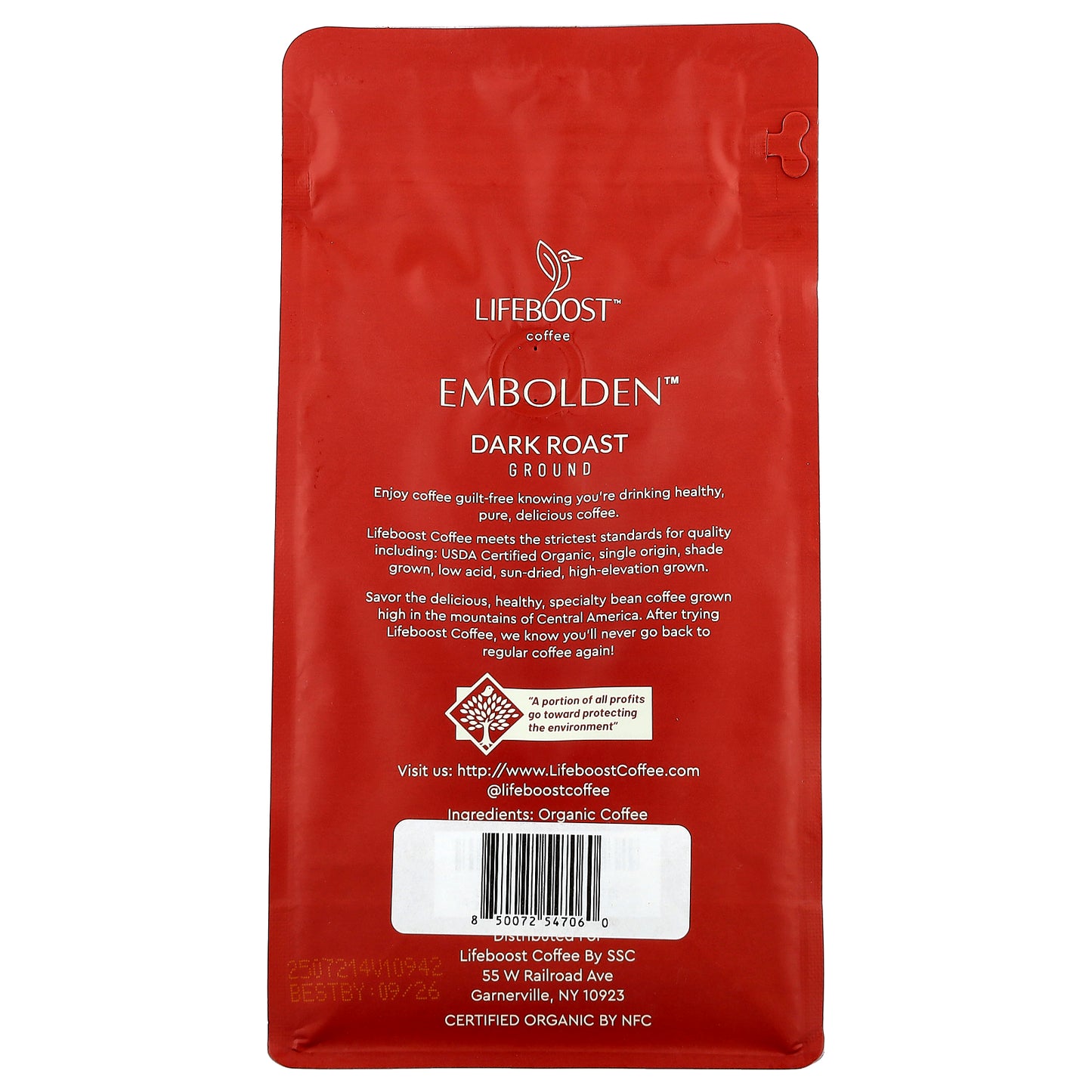 Lifeboost, Coffee, Embolden™, Ground, Dark Roast, 12 oz (340 g)