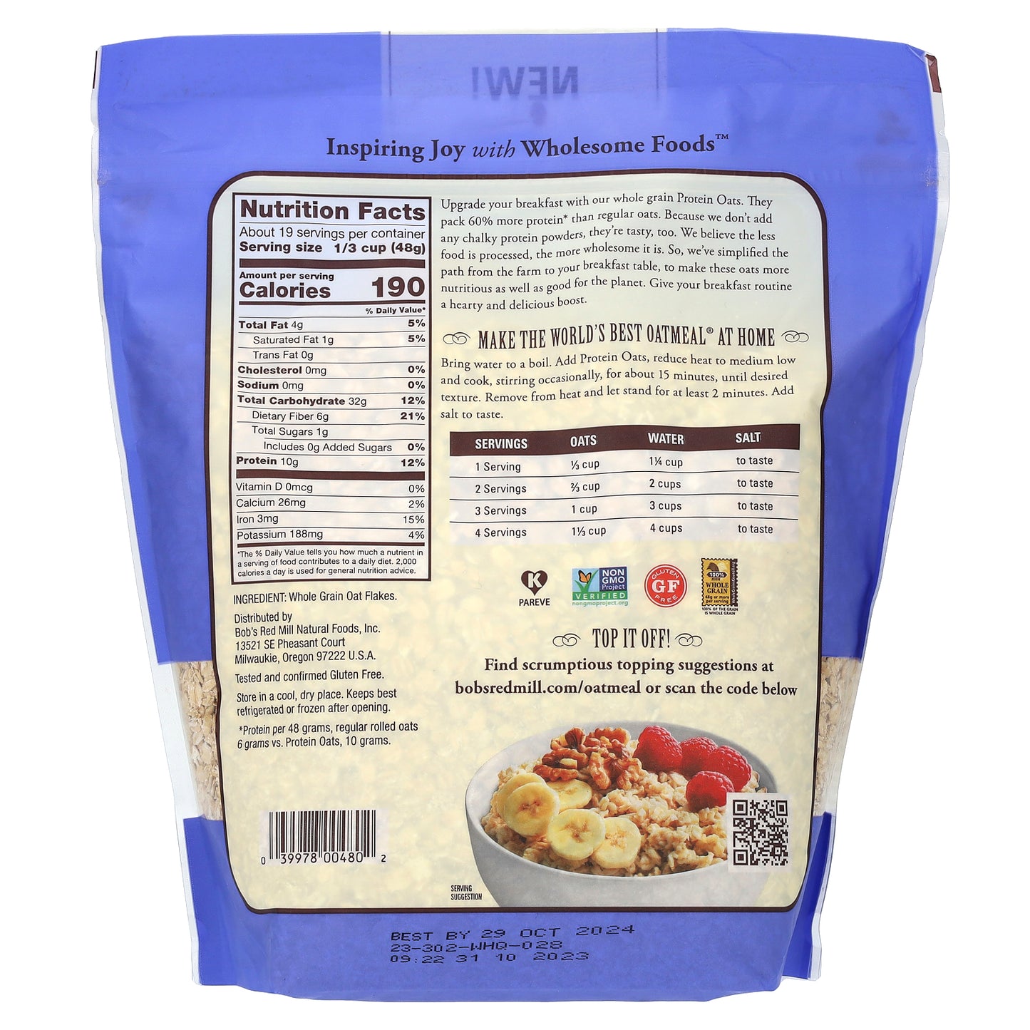 Bob's Red Mill, Protein Oats, 32 oz (907 g)