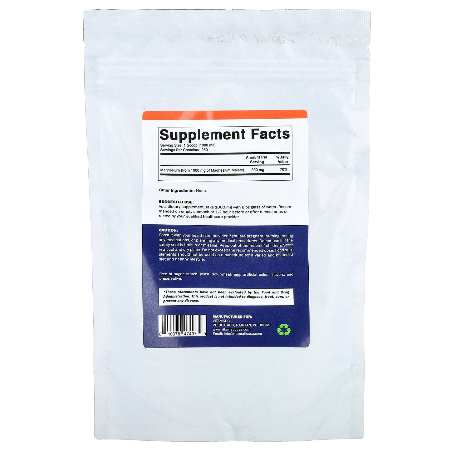 Vitamatic, Magnesium Malate Powder, 8.8 oz (250 g)