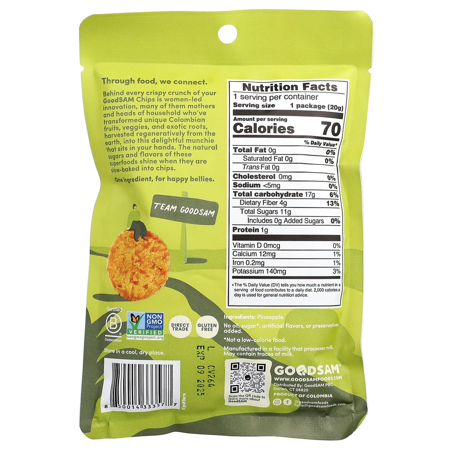 GoodSam, Small Farms™, Crispy Crunchy Chips, Pineapple, 0.7 oz (20 g)