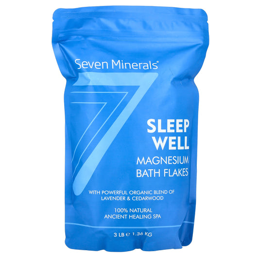 Seven Minerals, Sleep Well, Magnesium Bath Flakes, Lavender & Cedarwood, 3 lb (1.36 kg)