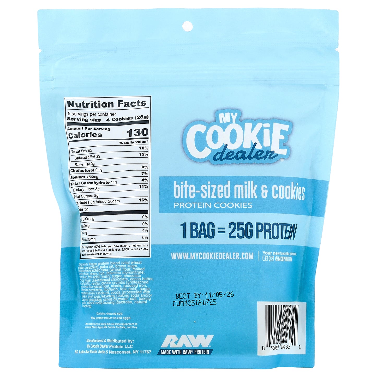 My Cookie Dealer Protein, Bite-Sized Protein Cookies, Milk & Cookies, 5 oz (142 g)