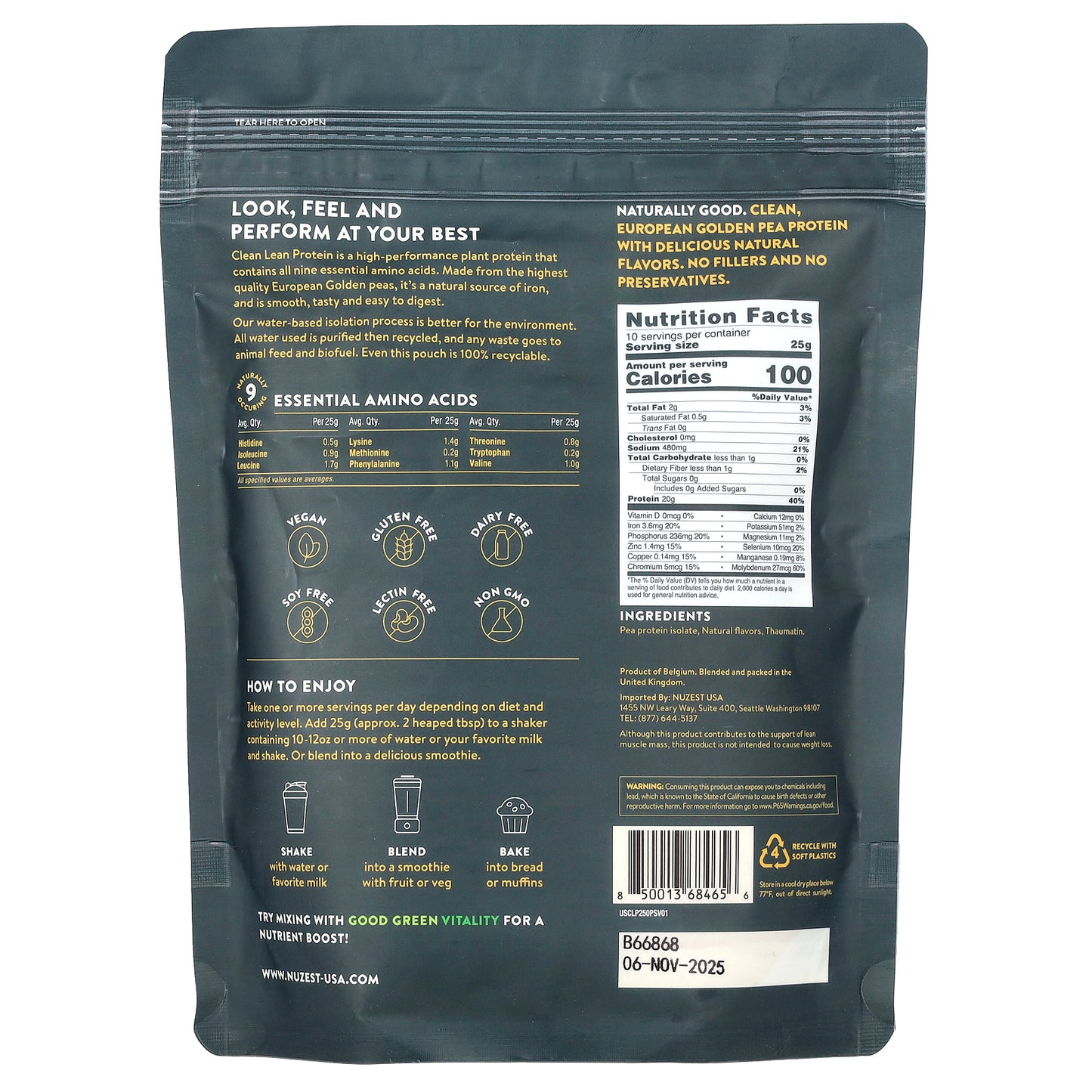 Nuzest, Clean Lean Protein, Smooth Vanilla, 8.8 oz (250 g)