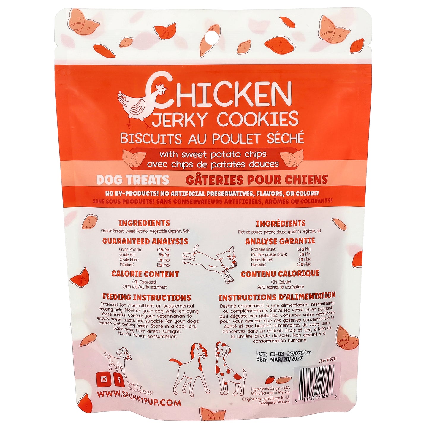 Spunky Pup, Chicken Jerky Cookies, Dog Treats, 6 oz (170 g)