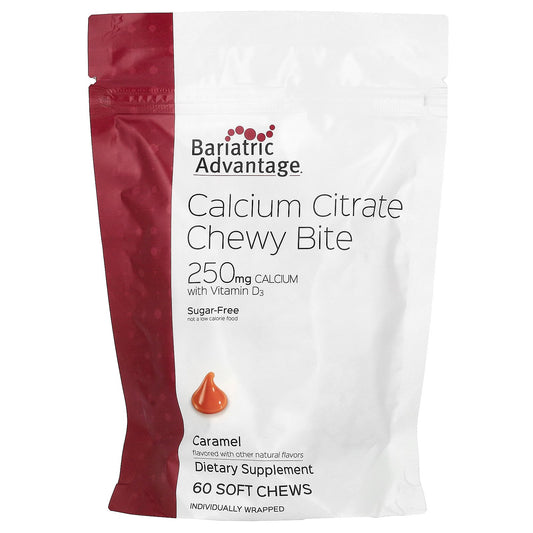 Bariatric Advantage, Calcium Citrate Chewy Bite, Sugar-Free, Caramel, 60 Soft Chews