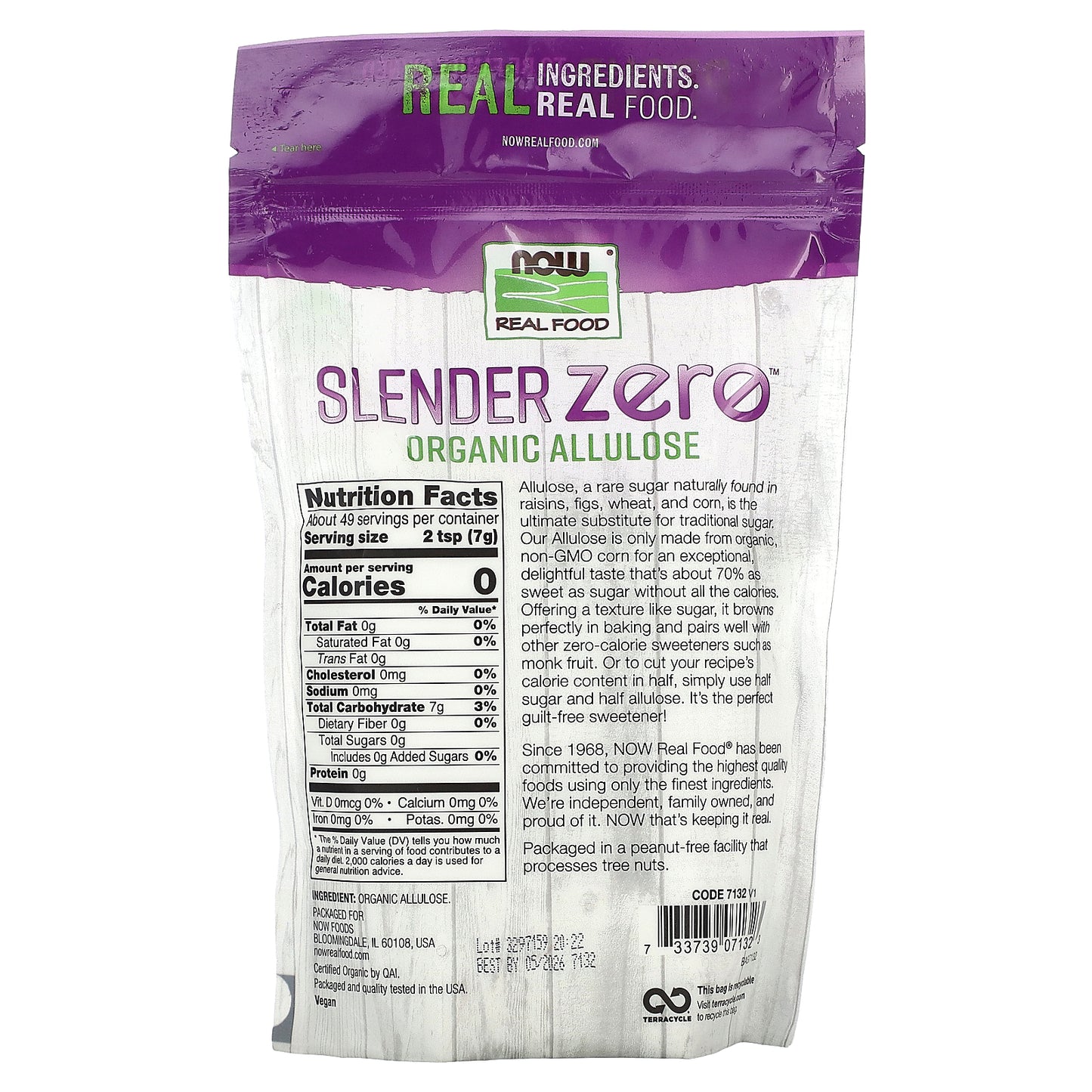 NOW Foods, Real Food, Slender Zero, Organic Allulose, 12 oz (340 g)