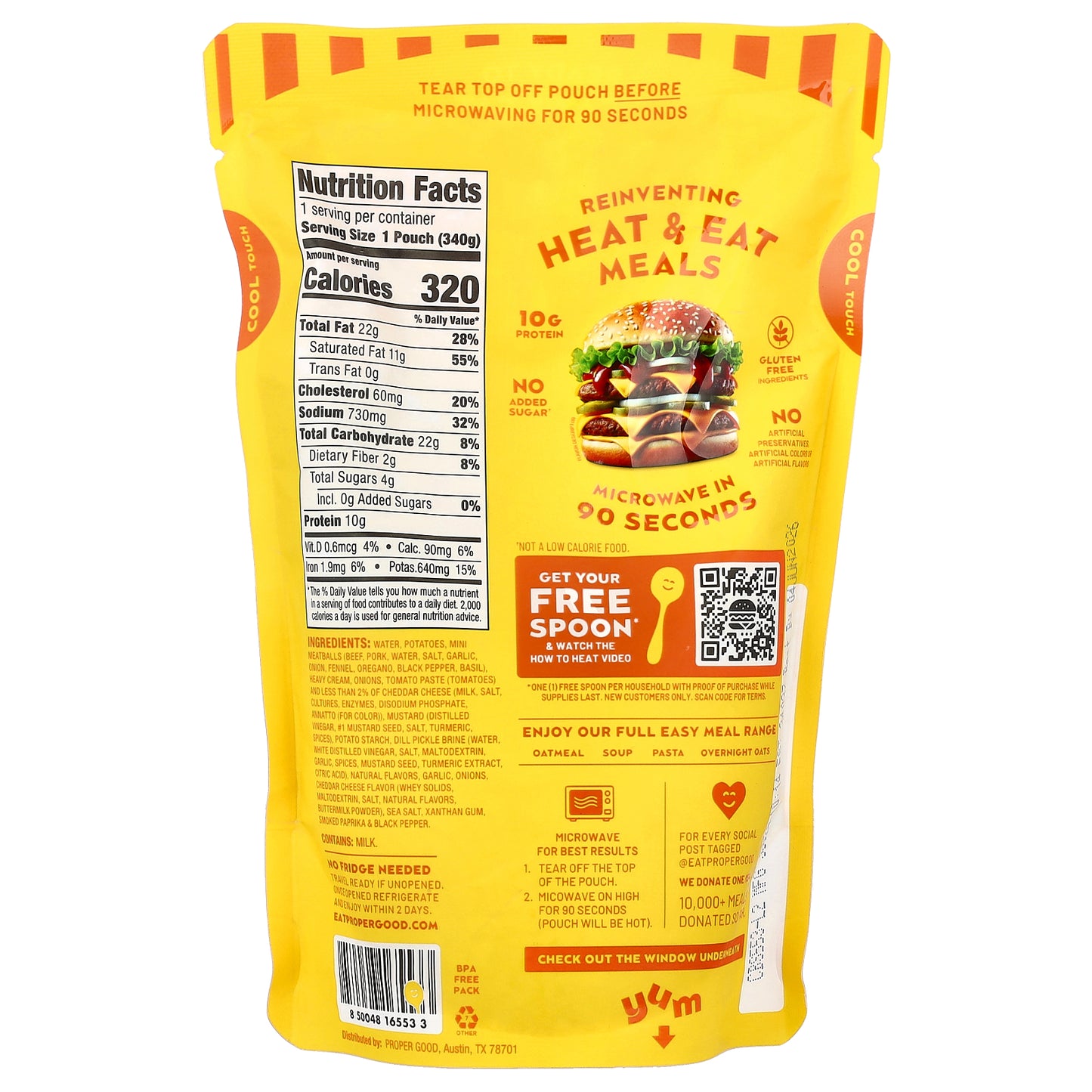 Proper Good, Cheeseburger Soup, Beef, Tomato & Cheese, 12 oz (340 g)