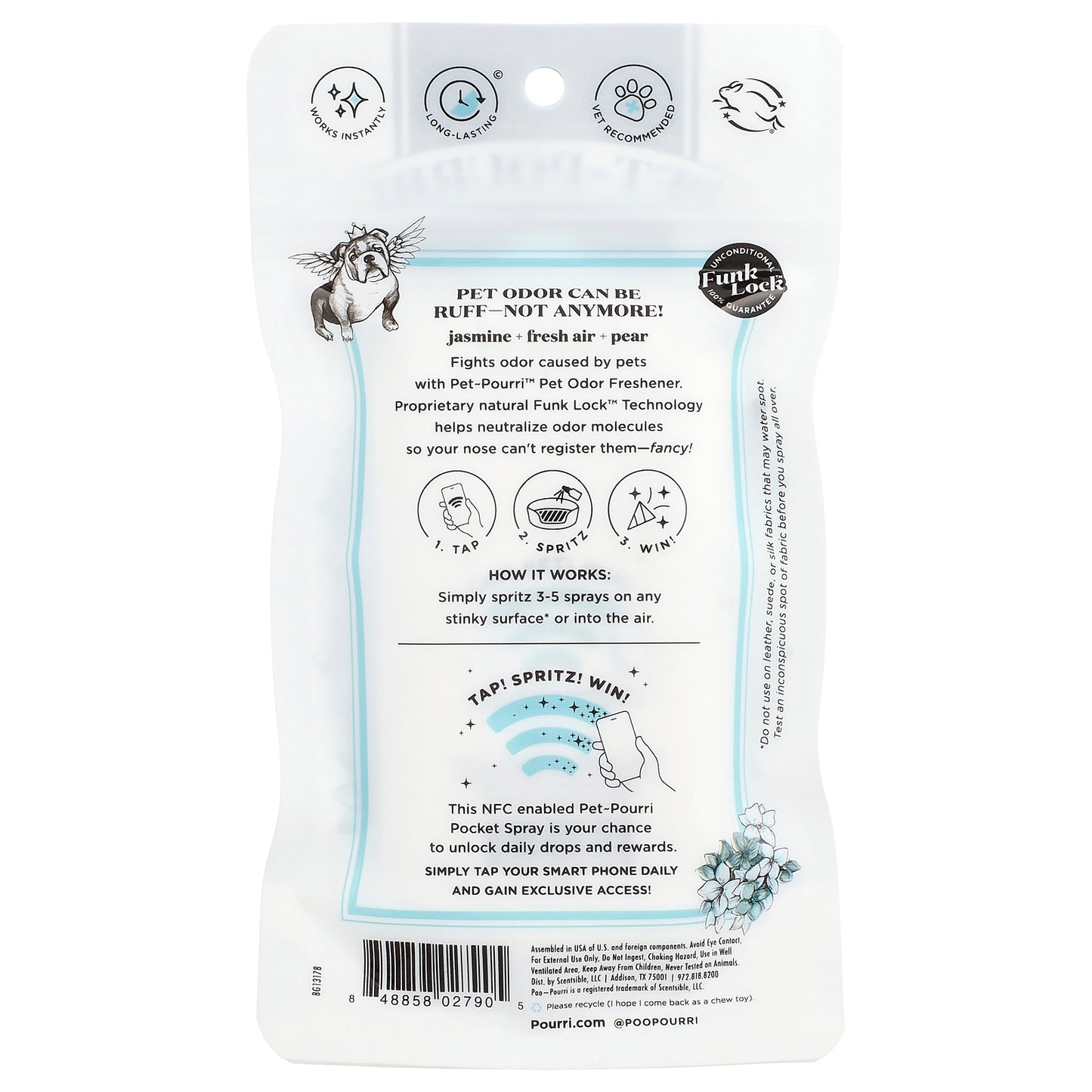 Poo-Pourri, Pet-Pourri™, Pet Odor Freshener, Air + Fabric, Pawsitively Fresh, 1 fl oz (30 ml)