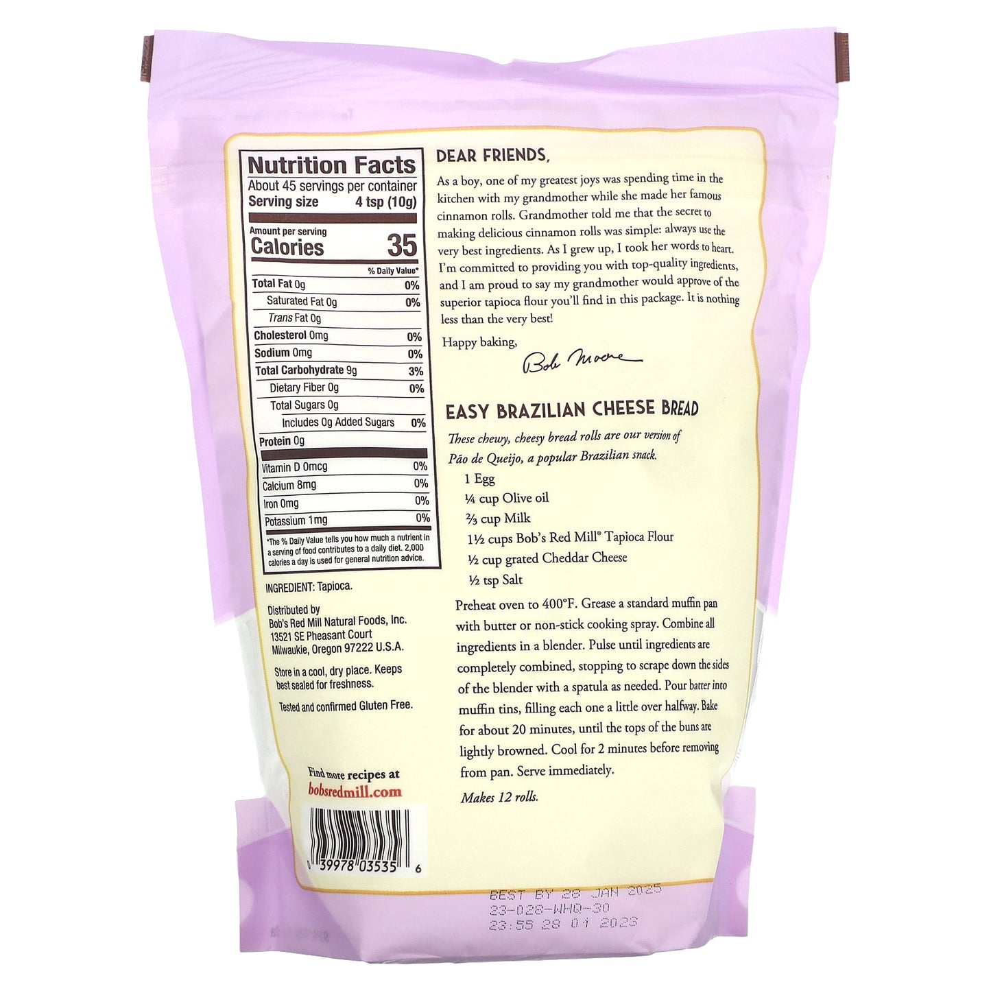 Bob's Red Mill, Tapioca Flour, 1 lb (454 g)