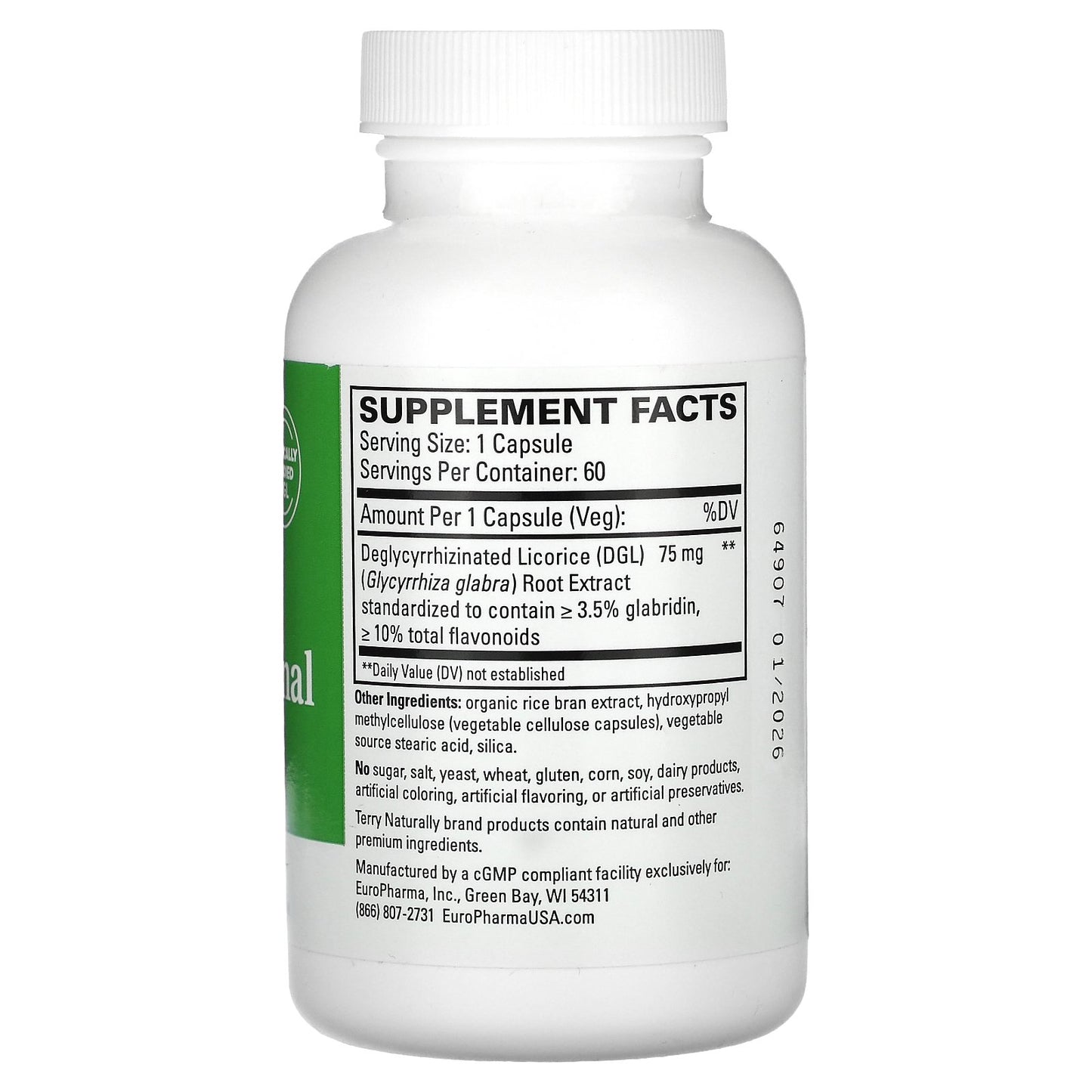 Terry Naturally, Stomach & Intestinal Relief, 60 Capsules (75 mg per Capsule)