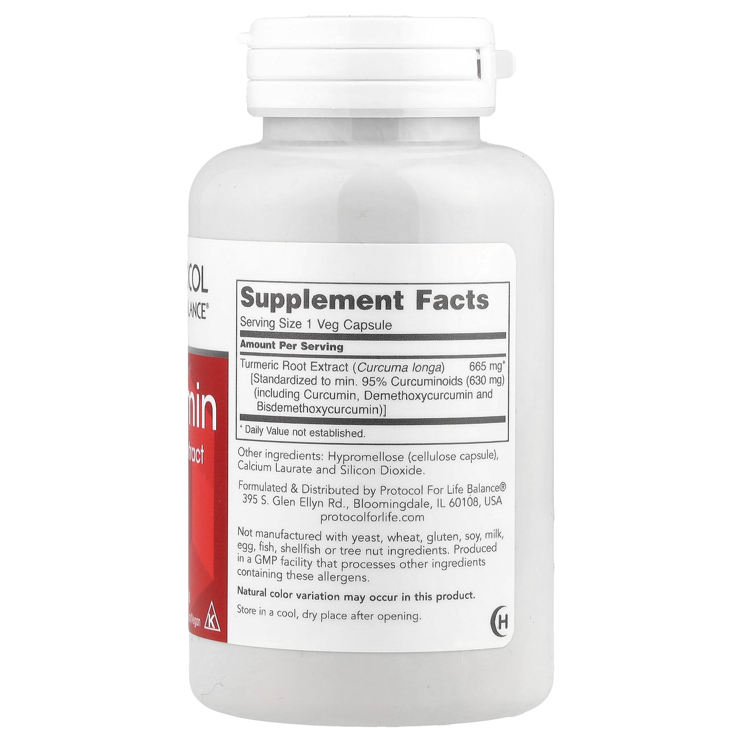 Protocol for Life Balance, Curcumin, Turmeric Root Extract, 665 mg, 60 Veg Capsules