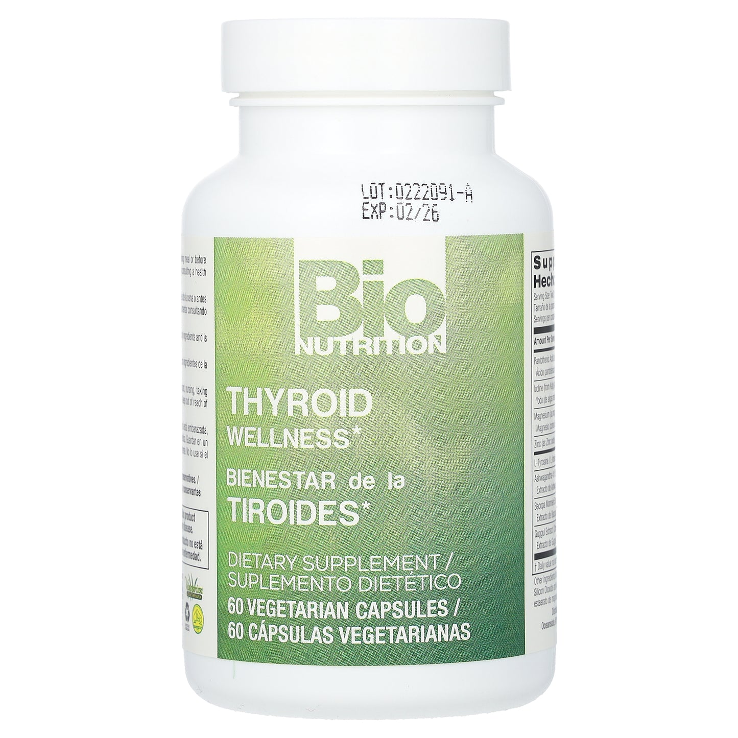 Bio Nutrition, Thyroid Wellness, 60 Vegetarian Capsules