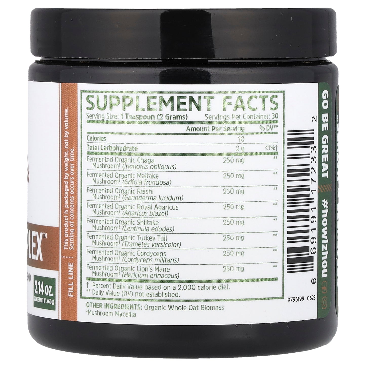 Zhou Nutrition, Mushroom 8-Plex™ Powder, Unflavored, 2.14 oz (60 g)