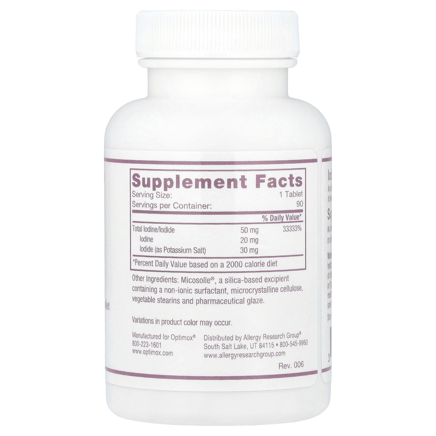 Optimox, Iodoral®, High Potency, 50 mg, 90 Scored Tablets