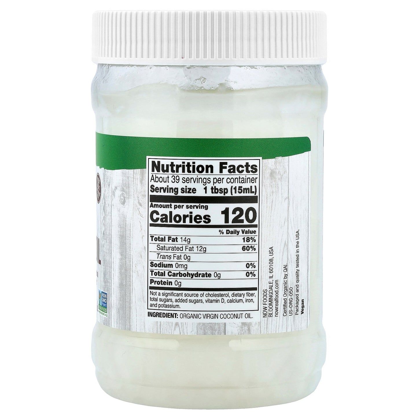 NOW Foods, Real Food, Organic Virgin Coconut Oil, 20 fl oz (591 ml)