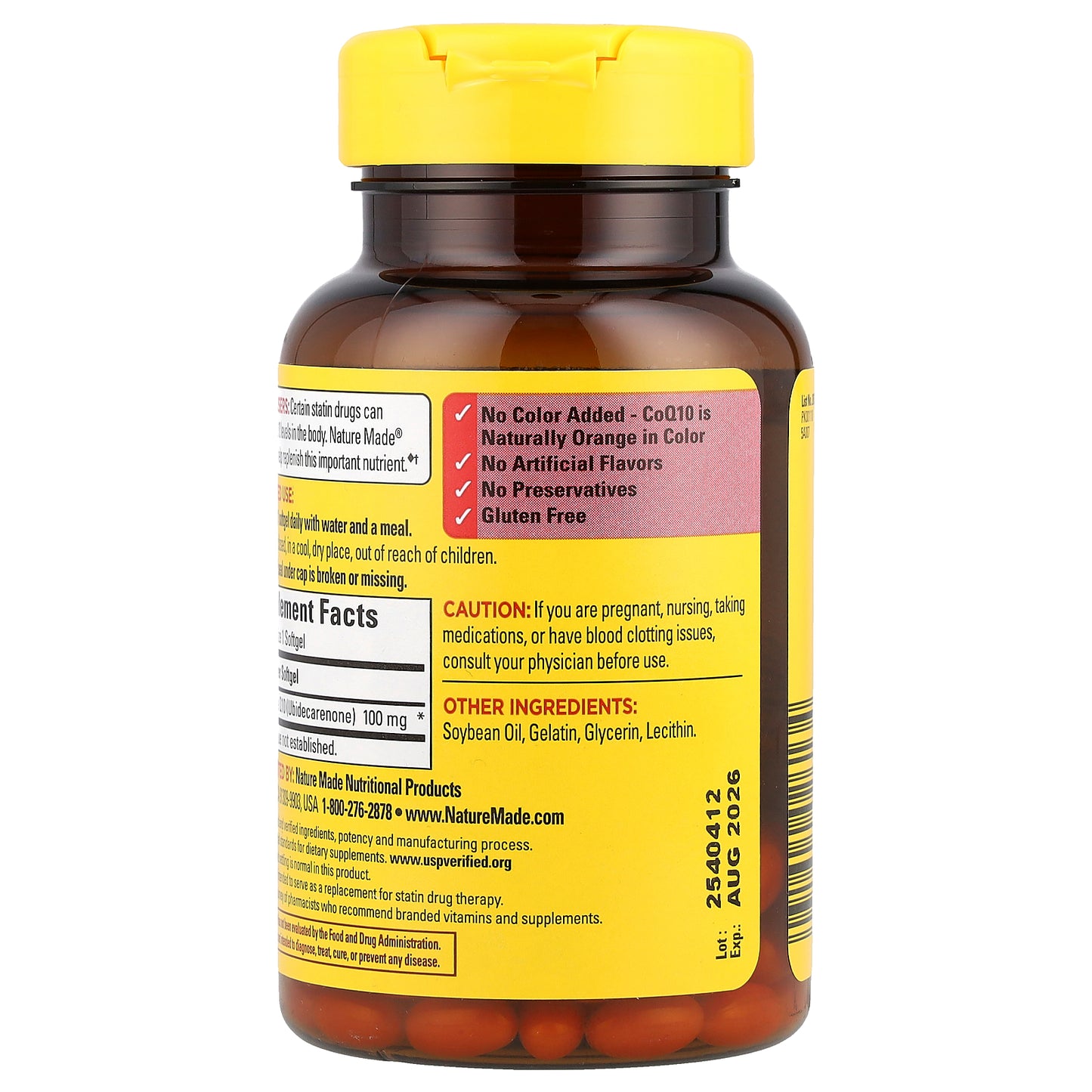 Nature Made, CoQ10, 100 mg, 72 Softgels